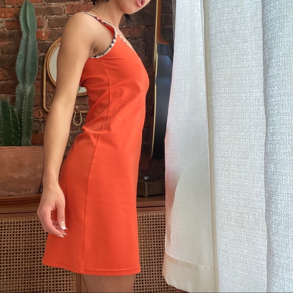 Vintage Burberry Orange Square Neckline Tank Dress - Picture 7 of 8